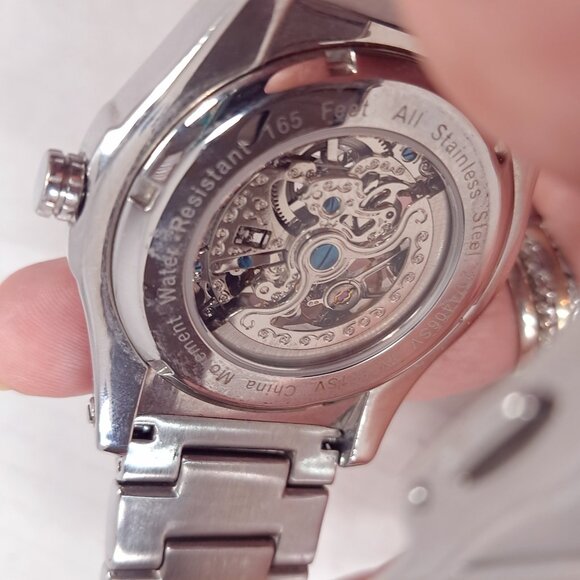 Armitron Skeleton Automatic Watch mens 20/4406SV TY2807SV Stainless Steel WORKS - Picture 15 of 16